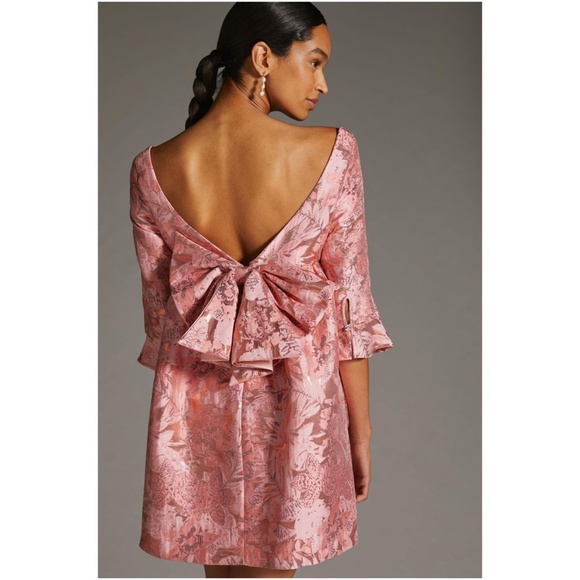 Eva Franco Anthropologie Pink Baby doll Bow Dress - Picture 2 of 4